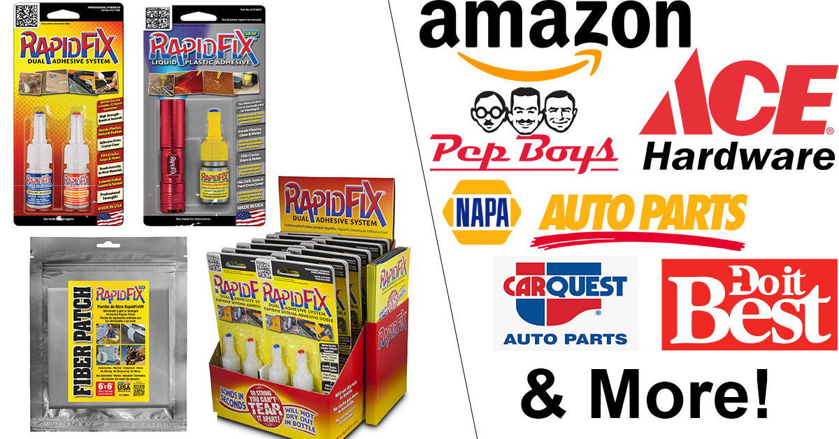 RapidFix Is Available For Purchase At Local Hardware And Automotive Stores and On Amazon